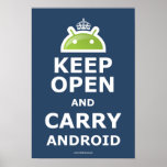 Behalten Sie offen und tragen Sie androides Plakat