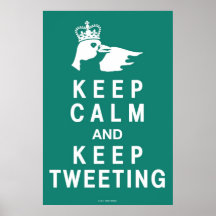 Behalten Sie Ruhe und behalten Sie tweetendes Plak