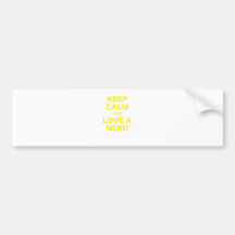 Behalten Sie Ruhe und Liebe ein Nerd Auto Sticker