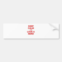 Behalten Sie Ruhe und Liebe ein Nerd Auto Sticker