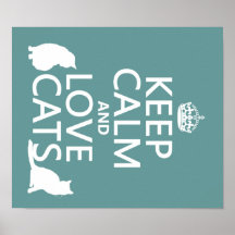 Behalten Sie Ruhe-und Liebe-Katzen Plakat