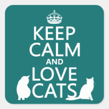 Behalten Sie Ruhe-und Liebe-Katzen Sticker