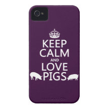 Behalten Sie Ruhe-und Liebe-Schweine (alle Farben) iPhone 4 Hülle