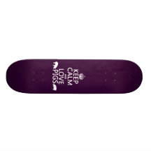 Behalten Sie Ruhe-und Liebe-Schweine (alle Farben) Personalisiertes Skateboard