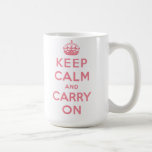 behalten Sie Ruhe und machen Sie Vorlage weiter Teetasse
