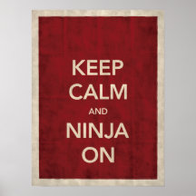 Behalten Sie Ruhe und Ninja auf Plakat