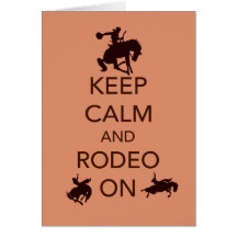 Behalten Sie Ruhe und Rodeo auf Cowboycowgirlgesch Grußkarten