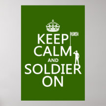 Behalten Sie Ruhe und Soldaten auf (BRITISCHE Flag Plakate