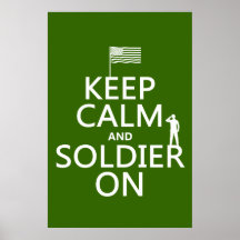 Behalten Sie Ruhe und Soldaten auf (US-Flagge) (ir Plakatdrucke