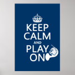 Behalten Sie Ruhe und Spiel auf (Horn) (irgendeine Plakatdruck