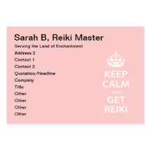 Behalten Sie ruhig und erhalten Sie Reiki Visitenkartenvorlagen