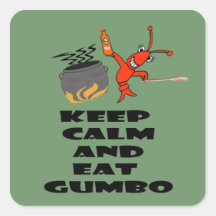 Behalten Sie ruhig und essen Sie Gumbo-Aufkleber (