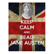 Behalten Sie ruhig und lesen Sie Jane Austen Postkarte