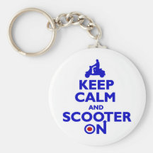 Behalten Sie ruhigen Roller auf (Blau) Keychain Schlüsselband