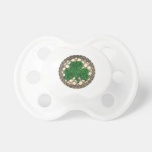 Beige Kleeblatt auf Celtic knotet Friedensstifter Schnuller