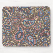 Beige Rose Paisley Mousepad