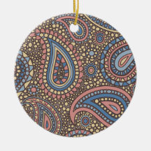 Beige Rose Paisley Ornament
