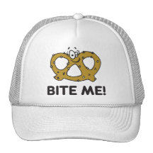 Beißen Sie mich Brezel-Geschenk Baseballmütze