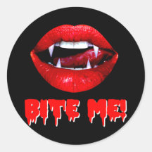Beißen Sie mich Vampir Halloween Sticker