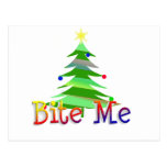 Beißen Sie mich Weihnachtsbaum Postkarte