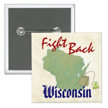 Bekämpfen Sie Wisconsin - neues amerikanisches Tee Button
