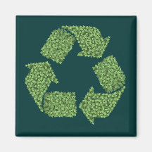 Belaubt recyceln Sie Symbol Kühlschrankmagnete