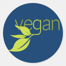 Belaubtes veganes runde aufkleber