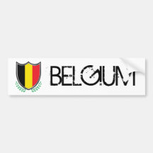 Belgien-Flaggen-Schild mit Lorbeer-Autoaufkleber