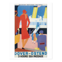 Belgier-Eisenbahn Dovers Ostende Postkarte