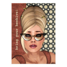 Belinda-Bienenstock-Retro schicke mittlere Einladu