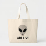 Bereich 51 - alienkopf leinentasche