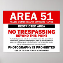 Bereich 51 - Sperrgebiet Plakat