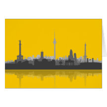 Berlin City Skyline Grußkarte / Klappkarte