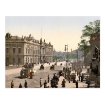 Berlin Platz morgens Zeughaus, Pferdebahn Postkarten