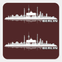 Berlin Stadt Skyline - Geschenkidee Quadrataufkleber
