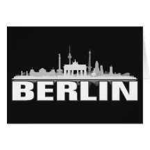 Berlin Stadt Skyline - Grußkarte / Klappkarte