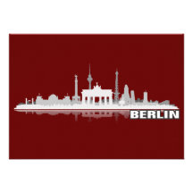 Berlin Stadt Skyline - Grußkarte / Klappkarte Personalisierte Einladungskarte