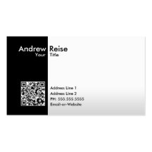 beruflicher schwarzer/weißer QR Code Visitenkarten Vorlage