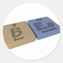 Bes als b-Beryllium und EsEinsteinium Runde Sticker