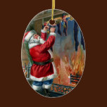 Beschäftigte füllende Strümpfe Weihnachtsmanns ornaments