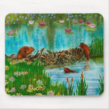 BESCHÄFTIGTER BIBER SCHERZT Geschenkartikel Mousepads