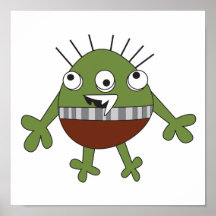 beschmutzen Sie das doof grüne Monster Plakatdruck