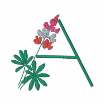 Beschriften Sie ein Blumen-Monogramm gesticktes He Besticktes Shirt