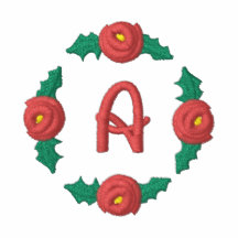 Beschriften Sie ein Rosenknospe-Monogramm gestickt