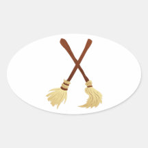 Besen brooms ovaler aufkleber