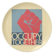 Besetzen Sie zusammen Protest-Kunst-Occupy Wall St Flache Teller