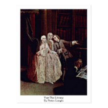 Besichtigen Sie die Bibliothek durch Pietro Longhi Postkarte