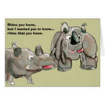 Besonders anzufertigen Cartoonrhinos-Karte