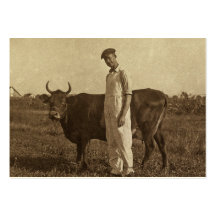 Bessie die Kuh und ihr Landwirt Visitenkarte