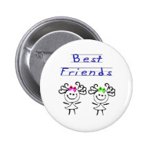 Beste Freunde des Strichmännchens Button